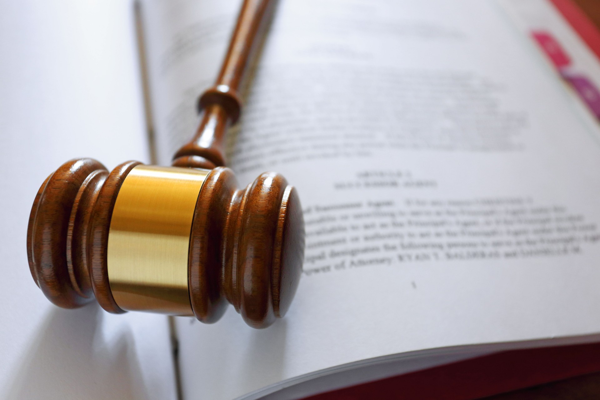 Gavel On A Legal Document